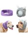 YolentQuiet Ears for Dogs Anxiety Barking Dog Ear Covers Muffs Snood for Noise 2PCS Dog Ear Hearing Earmuffs Fireworks Protection Anti Anxiety Dog Hat for Medium to Large Dogs (Gray+Purple)
