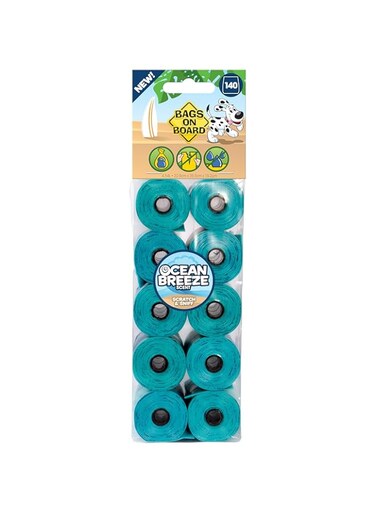 Bags on Board 3203990477 6P Refill Ocean Breeze Roll, Blue, Small