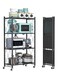 4-Tier Folding Storage Unit with Wheel Heavy Duty Storage Unit for Kitchen Garage Bathroom Organizer Black
