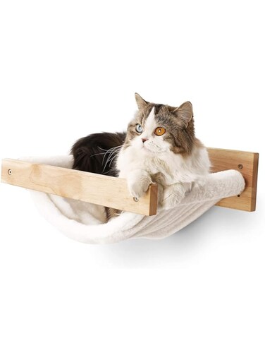 TOMVAES Cat Hammock Wall Mounted,Cat Shelves and Perches for Wall, Cat Wall Bed Furniture, Cat Shelf for Sleeping,Playing,Climbing,Lounging, Easily Holds up to 40lbs