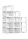 Large 12 Pack Shoe Storage Box, Clear Plastic Stackable Shoe Organizer for Closet, Space Saving Foldable Shoe Rack Sneaker Container Bin Holder
