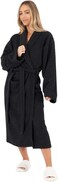1CHASE 100% Cotton Shawl Bathrobe for Women and Men, Terry Bathrobe Hotel and Spa quality, Highly Absorbent And Light Weight With Pockets- Unisex (L/XL) (Black)