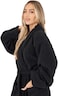1CHASE 100% Cotton Shawl Bathrobe for Women and Men, Terry Bathrobe Hotel and Spa quality, Highly Absorbent And Light Weight With Pockets (UAE/KSA, Numeric, 36, 38, Regular, Regular, S/M, Black)