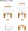 1CHASE Borosilicate Glass Rice Dispenser with Wooden Stand - 5L/8L Flour and Cereal Container with Airtight Bamboo Lid, Glass Measuring Cup, and Multipurpose Storage for Kitchen - 5L (5L)