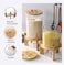 1CHASE Borosilicate Glass Rice Dispenser with Wooden Stand - 5L/8L Flour and Cereal Container with Airtight Bamboo Lid, Glass Measuring Cup, and Multipurpose Storage for Kitchen - 5L (5L)