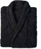 1CHASE 100% Cotton Shawl Bathrobe for Women and Men, Terry Bathrobe Hotel and Spa quality, Highly Absorbent And Light Weight With Pockets- Unisex (L/XL) (Black)