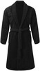 1CHASE 100% Cotton Shawl Bathrobe for Women and Men, Terry Bathrobe Hotel and Spa quality, Highly Absorbent And Light Weight With Pockets- Unisex (L/XL) (Black)