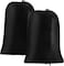 1CHASE Super XXL Heavy Duty Oxford Dirty Clothes Travel Drawstring Bags Storage Sack, 55x43"Nylon Easy fit Laundry Hamper and Basket 110 X 140 CM (Machine Washable, Black) Pack of 2