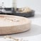 1CHASE Natural Travertine Round Marble Tray Beige, For Jewels Perfume Makeup Tray, Coffee Table Tray, Bathroom Tray, Serving Tray, Dining Area, Bedroom 25cm X 2.5