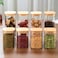 1CHASE Borosilicate Glass Storage Jars with Bamboo Lids (Set of 8), Air Tight Kitchen Food Cereal Containers for Storage, Canister Set Ideal for Flour, Sugar, Coffee, Candy, Spice Jars Coffee