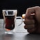 1Chase Heat-Resistant High Borosilicated Arabic Style Clear Glass Teapot 1000 ML With Double Wall Arabic Style Glass Cups, Suitable For Tea And Coffee Set Of 4 Pcs 100ML