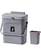 Upgraded 2.4 Gallon Kitchen Compost Bin with Inner Bucket, Hanging Small Trash Can with Lid for Under Sink, Cupboard, Bathroom, Bedroom, Office, Camping, Mountable Indoor Compost Bucket, Gray