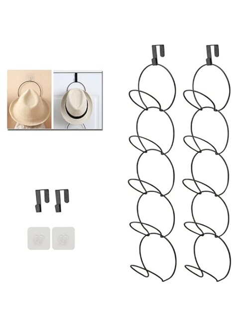Excefore 2 Pack Hat Rack Organizer with 10 Rings - Multi-Functional Storage for Hats, Scarves, Handbags, and More - Perfect Closet Display Solution