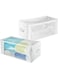 4basix Wardrobe Foldable Storage Zipper Organisers For Clothing Linens White Pack of 2 White/Clear