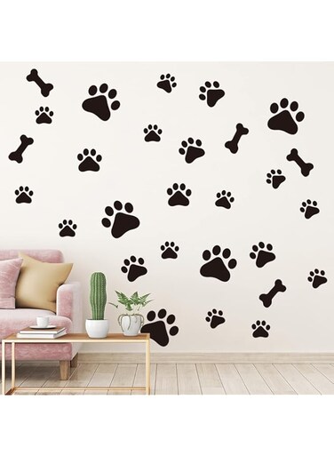 Epakh Dog Paw Print Stickers Dog Paw and Bone Wall Decals Dog Pup Removable Wall Sticker Decoration Animal Footprint for Dog Lover Kid Boy Girl Baby Nursery Bedroom Living Room(Dog Paw)