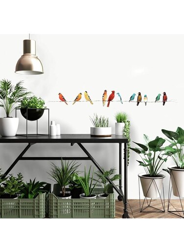 RoomMates Song Birds Peel And Stick Wall Decals,red, yellow, blue