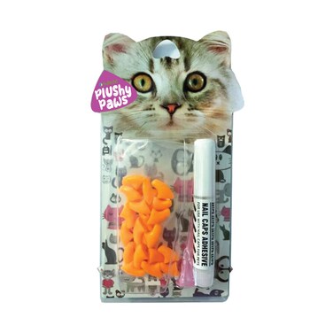 NutraPet Plushy Paws Nail Caps Orange Peel #26 Large