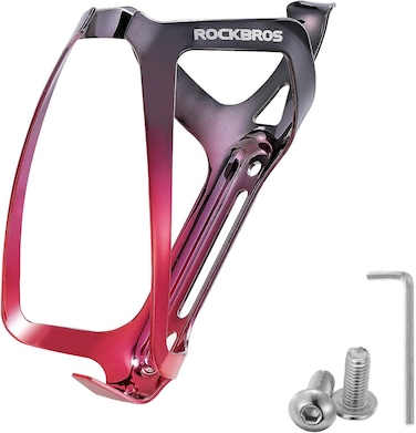 ROCKBROS Bike Water Bottle Holder - Lightweight Aluminum Bike Water Bottle Cage Brackets Adjustable Bicycle Cup Holder for MTB Road Bike