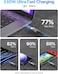 SOOPII 240W USB C to USB C Cable[1.2m],Fast Charging USB C Cable with LED Display for MacBook Pro,lPhone15/15Pro/15ProMax,Galaxy S23+/S23Ultra/S22Ultra,etc,Transparent Shell,(Black)