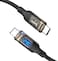 SOOPII 240W USB C to USB C Cable[1.2m],Fast Charging USB C Cable with LED Display for MacBook Pro,lPhone15/15Pro/15ProMax,Galaxy S23+/S23Ultra/S22Ultra,etc,Transparent Shell,(Black)