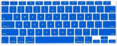 US Layout English language Silicone Keyboard Cover Skin For MacBook Air 13" 2020 With Touch ID Model:- A2179/A2337 M1 Chip, Keyboard Accessories" Dark Blue