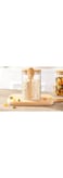Glass Jar Container, Glass Jars with Airtight and Spoon, Airtight Glass Canister with Natural Bamboo Lid and Spoon, Glass Food Jars with Spoon for Coffee Beans, Tea,Sugar,Nuts,Candy.(1pcs)medium size