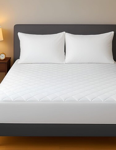 Home Quilted Fitted Mattress Protector with Stretch Skirt   Breathable, Hypoallergenic Bed Cover