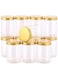Alsaqer12 Pieces 850 ml Empty Bottle Refillable Clear Plastic Jars with Gold Lids for Food Home Storage Products Round Containers Candy,Spices,Buiscuts