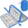 Lacdo USB Flash Drive Case Thumb Drive Holder Case Organizer Portable Electronic Accessories Storage Bag for SanDisk SamData Samsung USB Flash Drives Jump Drive Memory Stick, SD Card, Cable, BlUE