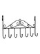 Towel Coat Clothes Hat Over Door Hanger 7-Hook Bathroom Hanging Rack Holder Black 20*10*20cm