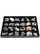 Khazna Jewelry Tray Organizer, Necklace Pendant Organizer Watch Storage Rings Earrings Bracelet Organizer Tray Showcase Display Velvet Stackable Jewelry Storage (BLACK) (24 Grids)