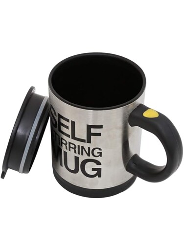 Stainless Steel Self Stirring Mug 1 Piece, Silver