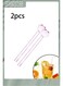 2Pcs Pink Glass Tubes, Suitable for Juice, Drink, Coffee, Milk Tea Stirring, Essential, For Home, Outdoor and Camping