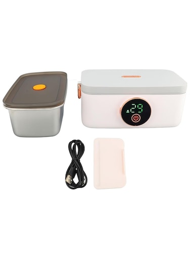 Electric Lunch Box, 1L USB Rechargeable Lunch Box with Stainless Steel