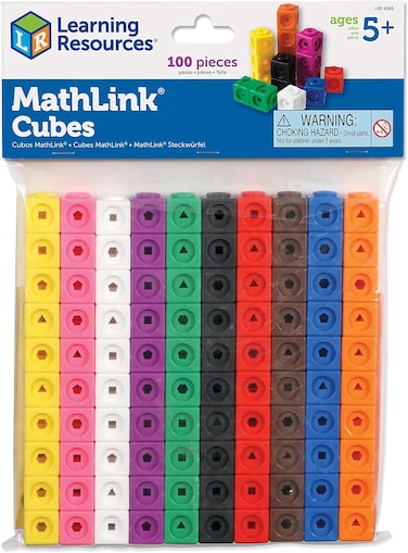 Learning Resources Mathlink Cubes, Educational Counting Toy, Set of 100 Cubes