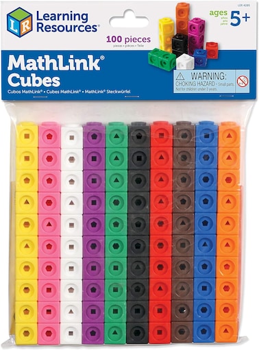 Learning Resources Mathlink Cubes, Educational Counting Toy, Set of 100 Cubes