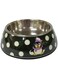 Nutrapet Applique Melamine Round Bowl Black &amp; White Polka L:22 * 7.5 Cms 700/23.6 Ml/Oz