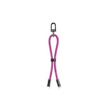 USB-C to USB-C 60W Keychain Lanyard Cable, 30cm Braided Fast Charge &amp; Sync, Zinc Alloy