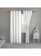 LINENWALAS Cotton Linen Semi Sheer Curtains for Bedroom &amp; Living Room 2 Panels Set 213 cm- Length, Rod Pocket Window Curtain Balance Privacy &amp; Light (W-132 x L-213 CM) / White)