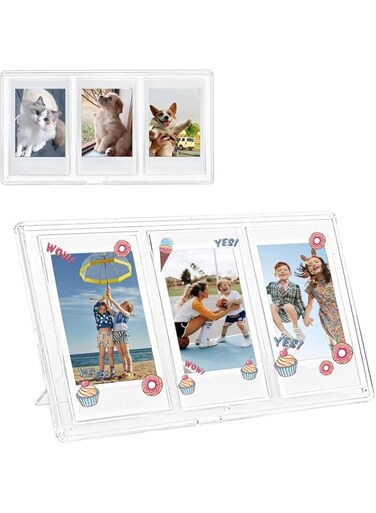 Azonee Mini Picture Frame Photo Display for Fujifilm Instax Mini 12/11/99/90/8/9/7+/EVO for Polaroid 2.15x3.4 Inches Picture Frame Multipurpose Desktop Photo Display 3 Inch 1 Pack