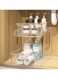 1-Piece Cabinet Shelf Organizer Storage Rack Space Saving for Kitchen Counter Pantry Bathroom Cupboard Under Sink Office Table Steel Stackable Rust Resistant Heavy Duty Nonslip