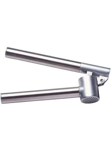 Stainless Steel Garlic Press, Silver, Ergonomic Design, Kitchen Tool