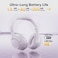 QCY H3 Hybrid Active Noise Cancelling Headphones, Wireless Over Ear Bluetooth Headphones, 60H Playtime, Hi-Res Audio Custom EQ via App Deep Bass Comfort Fit, for Home Office Travel
