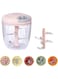 Manual Chopper &amp; Blender with Storage Lid   Chops Vegetables, Nuts &amp; Fruits   Blends Flour   Egg Beater   Meat Mincer   Large (Pink)