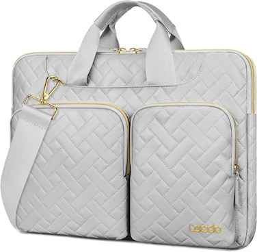 Lacdo 360&deg; Protective Laptop Shoulder Bag 16 inch Laptop Bag for 16 inch New MacBook Pro M4 M3 M2 M1 Pro Max A3403 A3186 A2991 A2780 A2485 2024-2019 15" Surface Laptop 7th Copilot+PC Space Gray