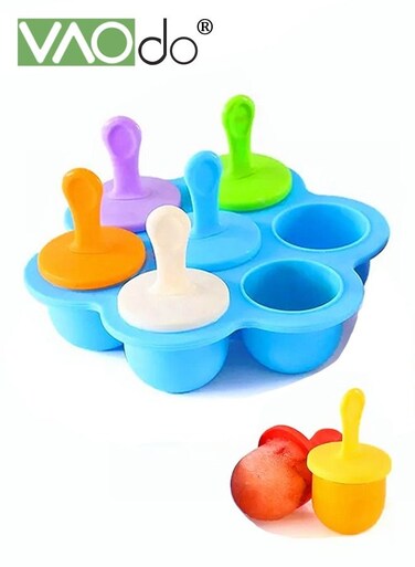 Silicone Popsicles Mold Food Grade Homemade Popsicle Mold Ice Cream Mold Ice Pop Mold Maker with 7 Popsicle Sticks