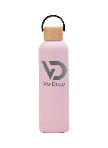 Insulated Water Bottle 750ML Leak Proof Thermos Water Bottle with Bamboo Lid and silicon Ring Reusable Insulated Stainless Steel Water Bottle, 25oz (Barbie Pink)