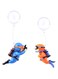 2 Pack Fish Tank Decorations, Cute Little Diver Aquarium Decoration Fish Tank Aquarium Diver Ornament Floating Aquarium Accessories (Orange, Blue)