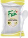 Fun Everyday Disposable Plastic Spoon Set 6.5 Inch - White - Pack Of 50