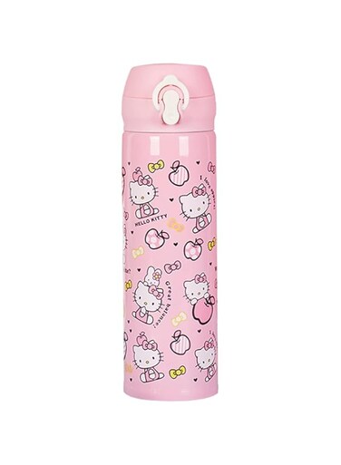 BrainGiggles Stainless Steel Kids Water Bottle - 500ML, Leakproof, BPA Free Flask for Baby - Water Bottle for Girls, Boys and Toddlers, Ideal for School, Picnic, Travel (Hello Kitty)